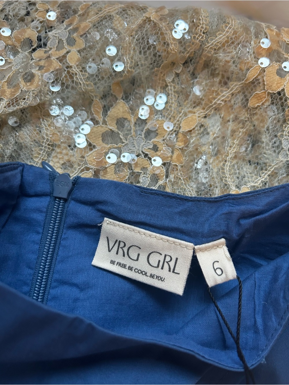 NWT • Robbie sequin dress in cobalt - Picture 5 of 8